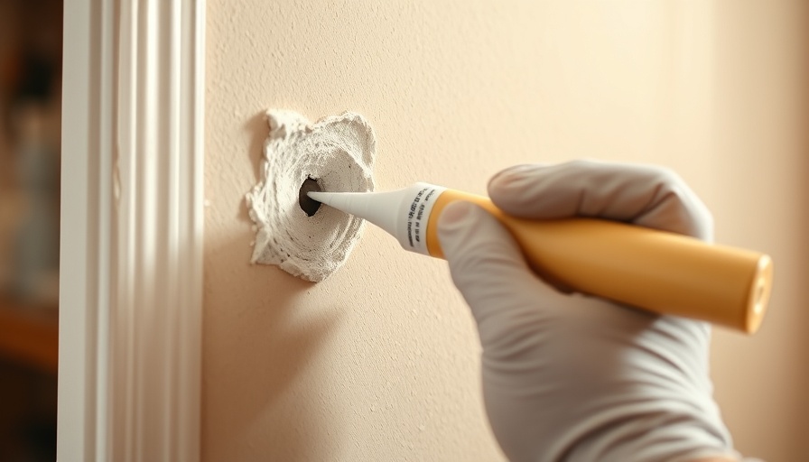 Applying wall filler in home improvement project.