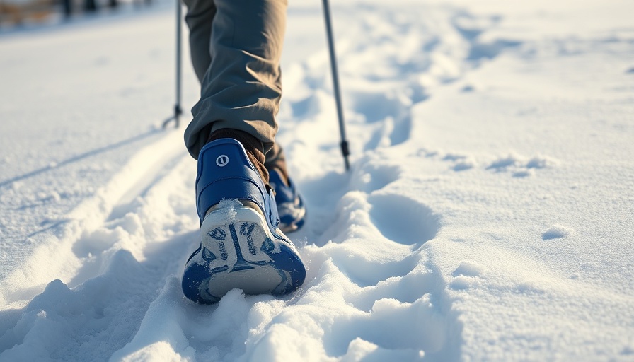 Close-up of snowshoe walking captures Yellowstone in winter experience.