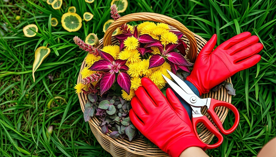 Perennials look terrible in August with pruned flowers and garden tools.