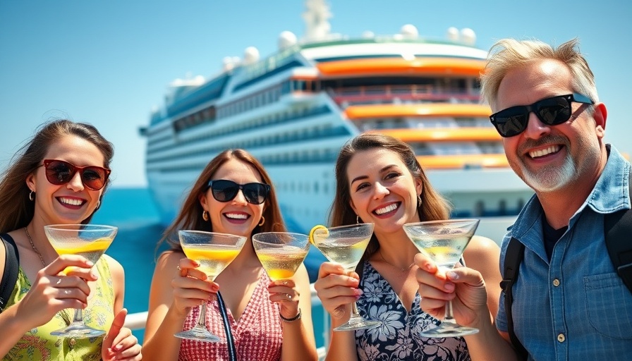 Ultimate Bar Crawl on Norwegian Joy with smiling participants and drinks.
