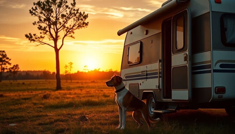 Solo Camping with My Dog: man and dog by camper in nature.