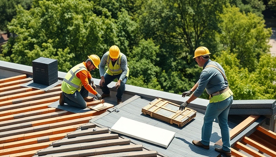 Workers actively building a watertight roof.