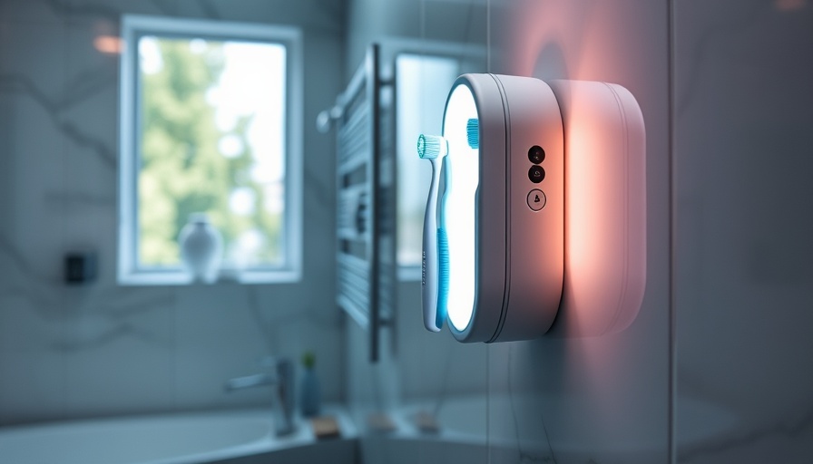 Affordable Amazon finds: sleek toothbrush holder with UV light in modern bathroom.