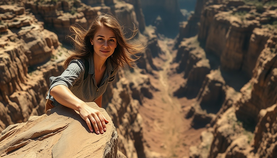 Daring explorer at Black Canyon of the Gunnison scenic viewpoint.