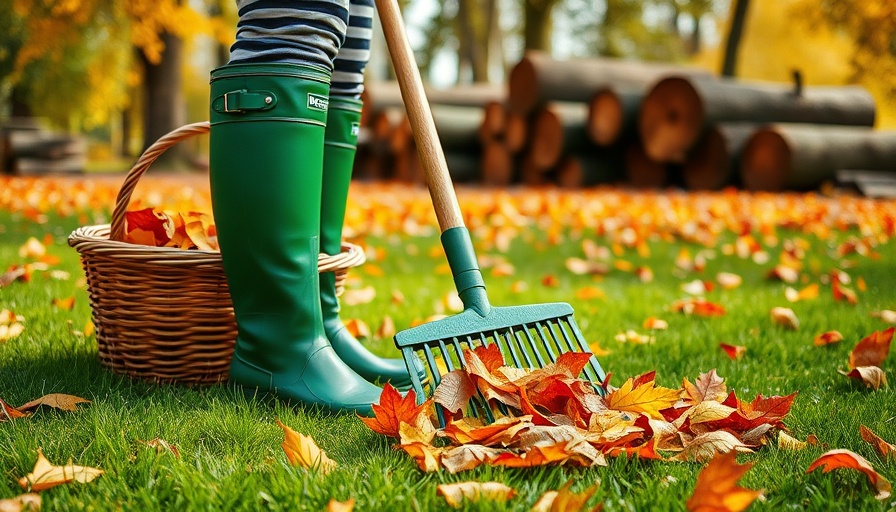 Preparing Your Garden for Autumn: Raking Leaves on a Sunny Day