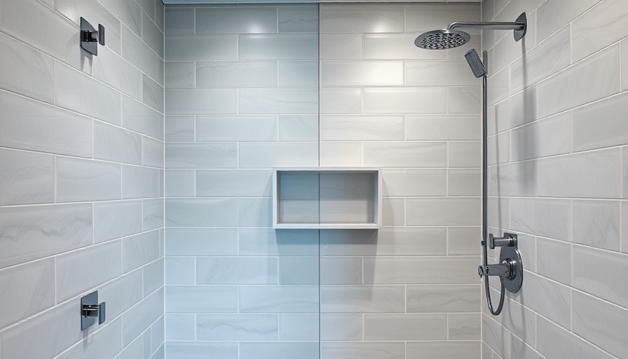 Modern tiled shower interior showcasing minimalist design