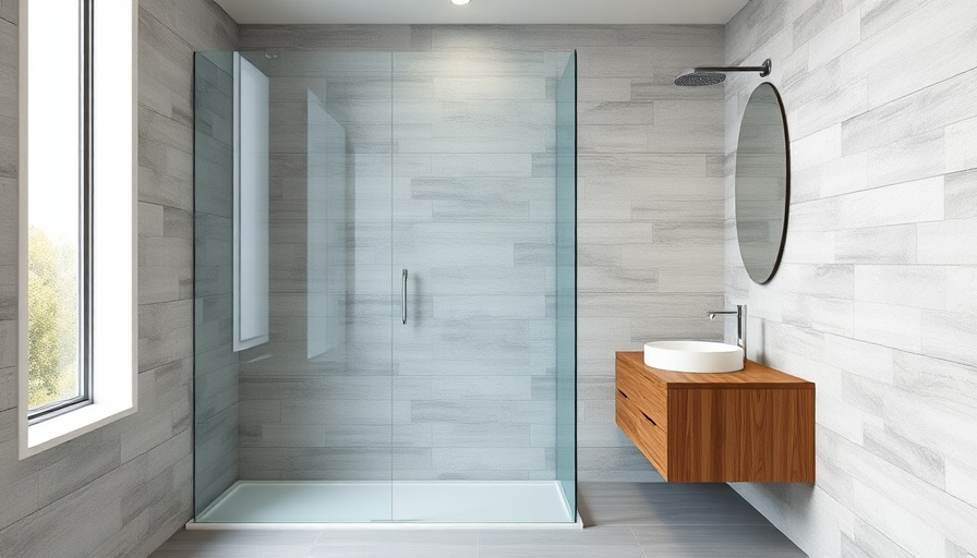 Modern polycarbonate plastic shower in minimalist bathroom design.