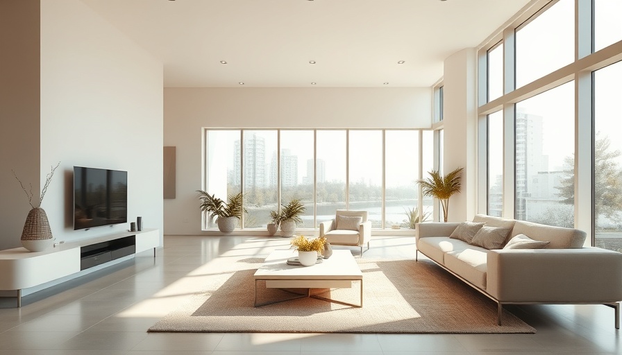 Cozy minimalism design in elegant modern living room.