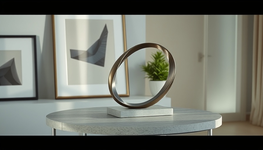 Unique home decor products: modern sculpture on table.