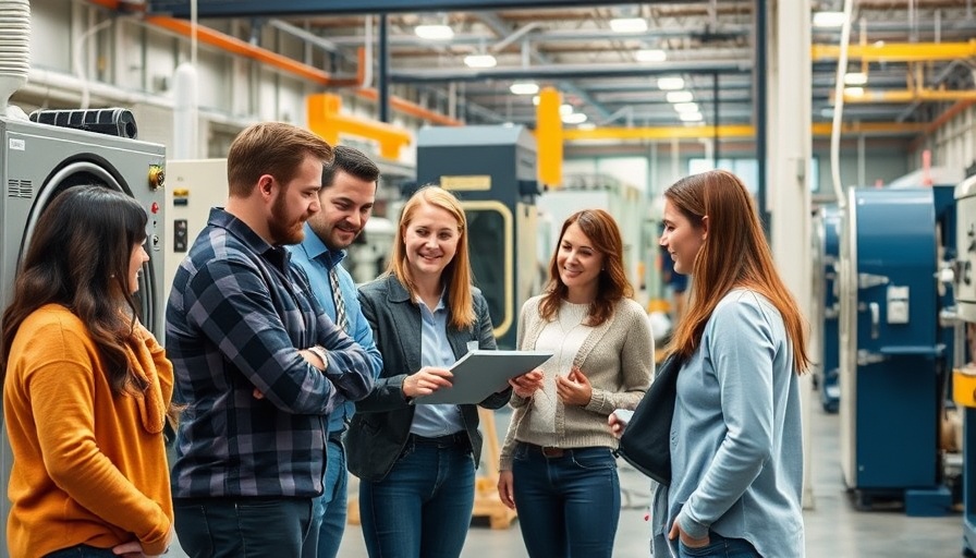 Inspection of Made in America appliances in a factory setting.