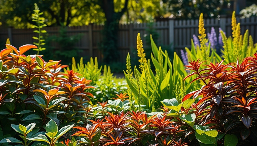 Lush garden showcasing water-smart landscaping adjustments in vibrant sunlight.