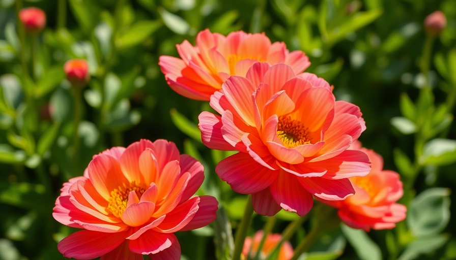 Vibrant fall-planted flowering bulbs in full bloom.