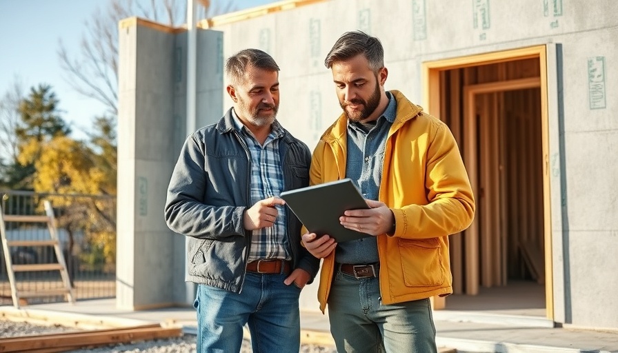 Eco-friendly basement insulation discussion at a construction site.