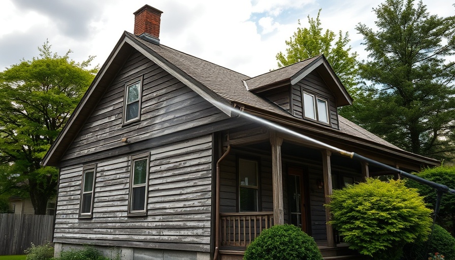 Pressure washing a 99-year-old house exterior, effective cleaning.