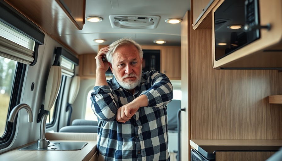 Man installing microwave in camper at Voyagers National Park.