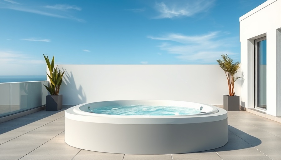 Modern hot tub on rooftop patio for post-soak care.