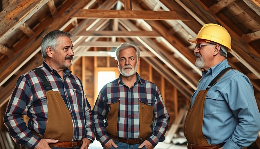 Victorian home restoration project discussion in attic space.