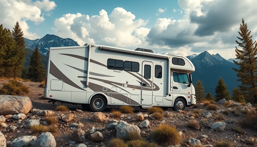 Large RV navigating rough terrain, full time RV living tips.