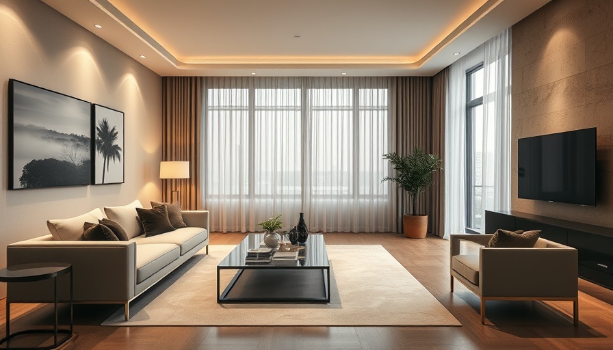 Elegant modern living room showcasing current interior trends.