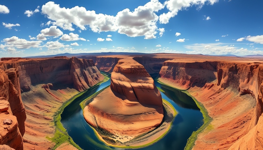 Panoramic view of Horseshoe Bend for Horseshoe Bend travel guide.