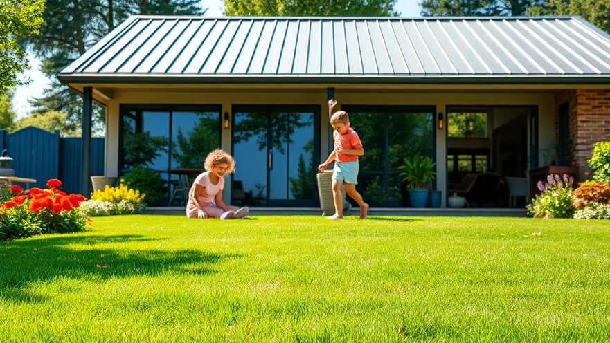 A modern metal roof shining in the sun, showcasing heat safety and storm-proofing your home.