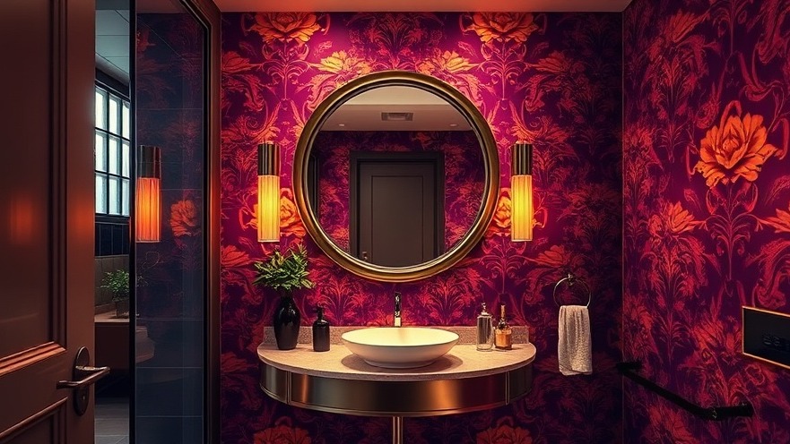 Luxurious small space design with jewel-toned decor and elegant fixtures.