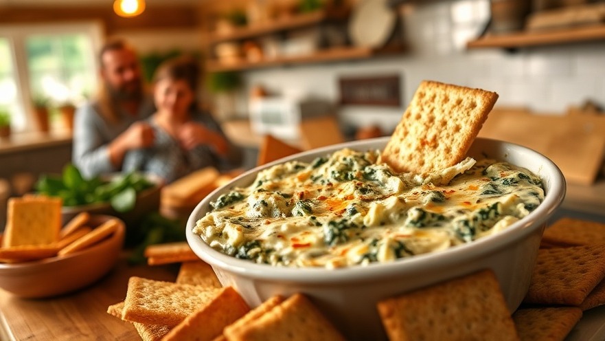 Cream cheese dip served in a cozy kitchen with friends enjoying spinach dip recipe.