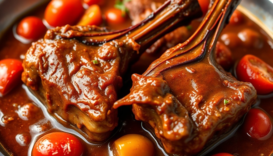 Smoked osso buco recipe perfectly cooked showcasing tender meat and vibrant tomatoes.