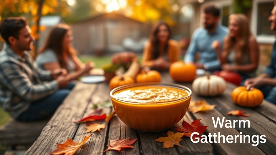 Cozy autumn gathering with smoked pumpkin queso dip surrounded by fall decor.