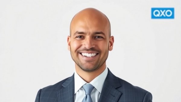 Bald man in suit before QXO logo, Brad Jacobs to Step Down as Chairman of XPO GXO Logistics.