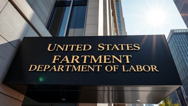 Modern government building with Department of Labor sign for wage-and-hour compliance tools.