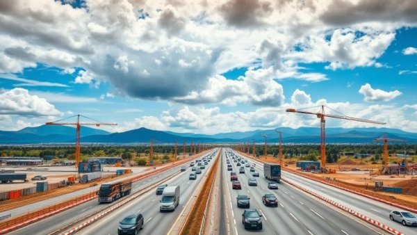 Highway construction site showcasing AASHTO Transportation Policy Advancements.