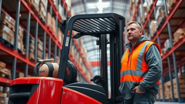 Raymond Corporation forklift in warehouse technology integration scene.