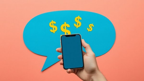Simple Reminder to Save More Money concept with phone displaying dollar signs.
