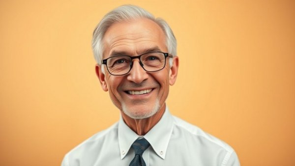 Portrait of an elderly man in a formal setting.