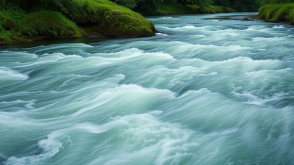 Dynamic flow of a river conveying federal control over waters regulation.