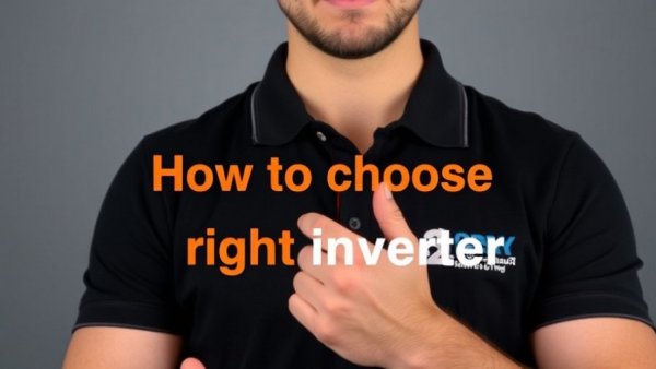How do you choose an inverter text overlay on a person in black polo.