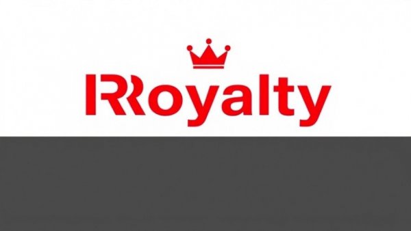 Royalty brand logo with crown, simple design.