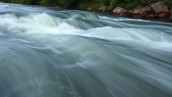 Dynamic flowing river water illustrating federal water permit conditions.