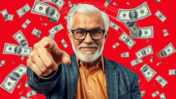 Graphic image with Federal 401(k) plan concept and financial motifs.