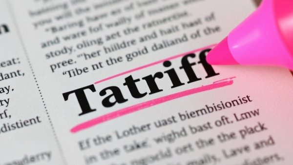 Highlighted 'Tariff' in dictionary, illustrating tariff changes impact on construction.
