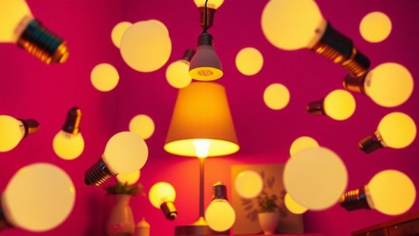 Floating Philips Hue smart lighting with glowing table lamp.