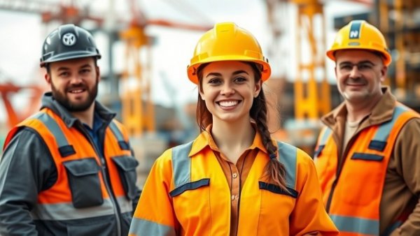 Female Roofing Professional Award winner smiling with colleagues.