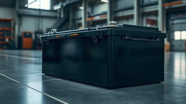 Sleek black sodium-ion battery on workshop floor.