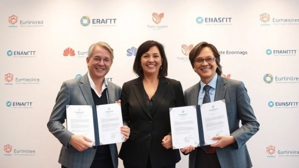 Toyota hydrogen fuel cell joint venture document signing by executives.