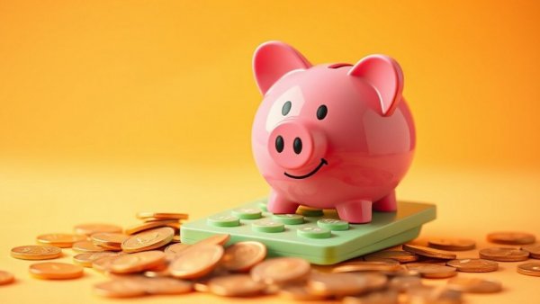 Piggy bank on calculator with coins illustrating Early Termination Fees for Texas Electricity Plans.