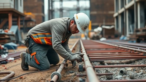Focused worker on rebar at construction site amid employment surge.