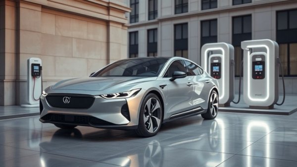 GAC Aion battery electric saloon in front of a charging station.