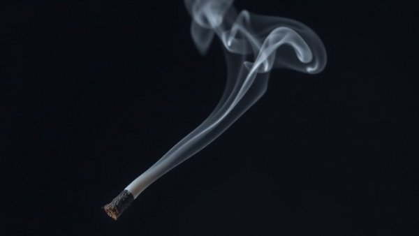 Smoke from a burning joint in dark background, highlighting cannabis smoke odors.