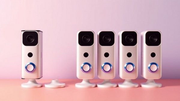 Blink Video Doorbell Outdoor Bundle with colorful backdrop.